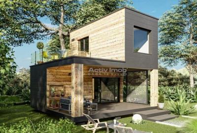 Casa - Pe structura de lemn si panouri SIP