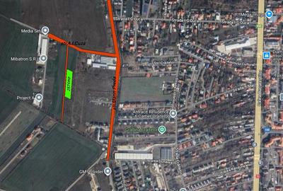 Teren intravilan 2949mp (2574utili+cota drum privat),zona servicii str A.I.Cuza - 2