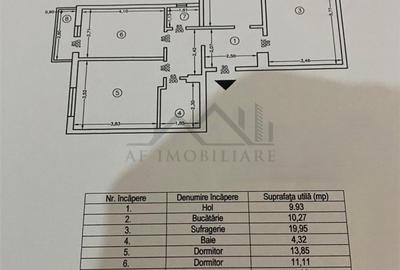 Apartament cu 3 camere decomandat în Frumoasa