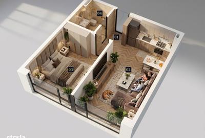 Apartament cu 2 camere în Chiajna