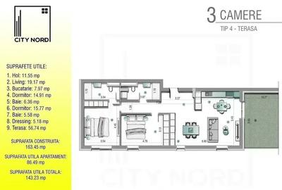 Apartament spa?ios, modern, cu terasa perfecta pentru ... - 9
