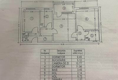 Apartament cu 3 camere semidecomandat în Central - 5