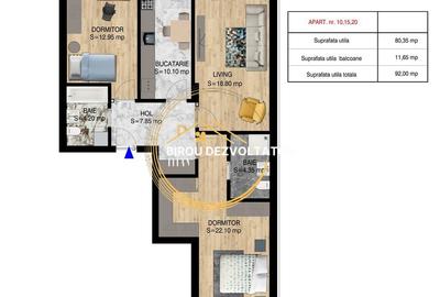 Apartament cu 3 camere decomandat în Titan - 2