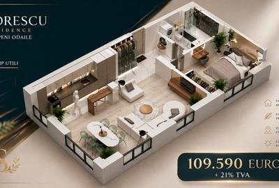 Apartament cu 2 camere decomandat în Odăi - 7