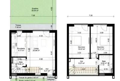 Apartament tip duplex 3 camere cu grădină | Comision 0 - 8