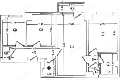 Apartament cu 3 camere semidecomandat în Central - 1