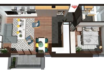 Apartament cu 2 camere semidecomandat în Florești