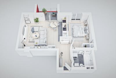 Apartament cu 2 camere semidecomandat în Medicină