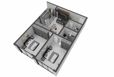 Apartament cu 3 camere semidecomandat în Nord - 2