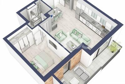 Apartament cu 2 camere semidecomandat în Turnișor