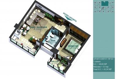 Promotie apartament 2 camere semidecomandat direct de la dezvoltator - 2