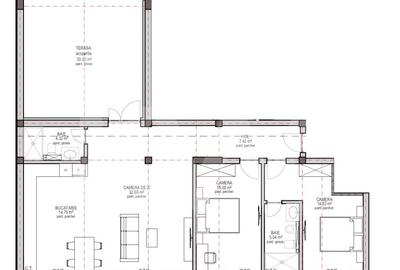 Apartament de vanzare in Sibiu - etaj retras 3 camere cu terasa spectaculoasa