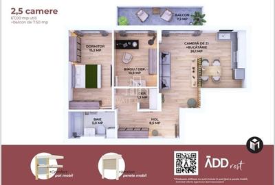 Apartament cu 2 camere decomandat în Est - 9