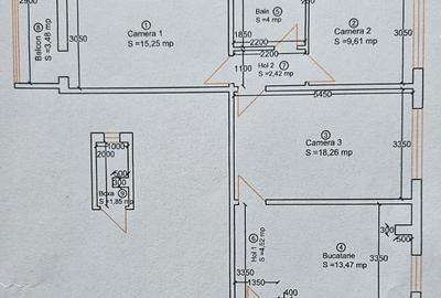 Apartament cu 3 camere semidecomandat în Complex Studențesc - 1