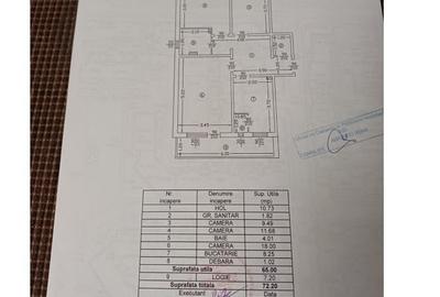 Dacia- Apartament cu 3 camere,2 bai(71mp)- 80.000 euro