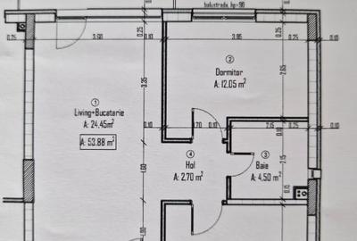 Apartament 3 camere, 54 mp, etaj intermediar, Zona Petrom, Baciu - 2