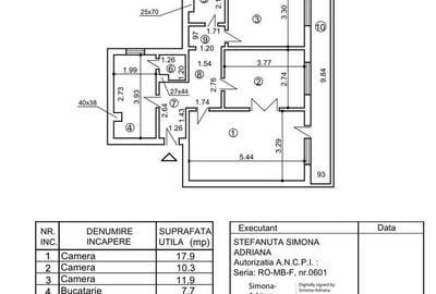 Apartament cu 3 camere în Tei