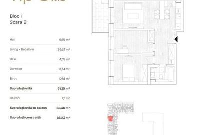 Apartament cu 3 camere în Ghencea