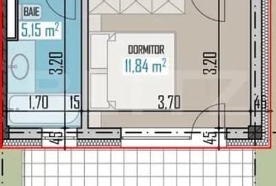 Apartament 2 camere, 37,10 mp, etaj intermediar, bloc nou, 2 balcoane, Baciu