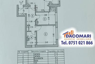 Apartament cu 2 camere decomandat în Micro 20