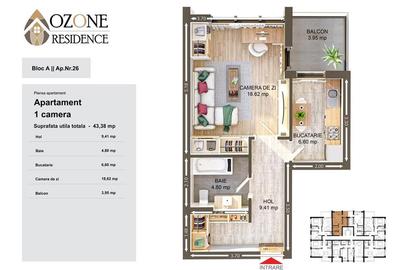 Garsoniera etaj 1, bloc nou, TVA inclus, comision 0%, Ozone City - 12