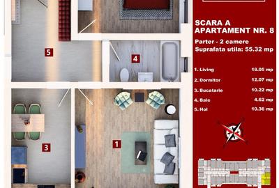 Apartament cu 2 camere decomandat în Central - 18