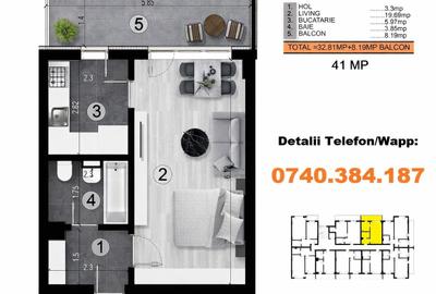 Garsoniera moderna 41mpu, Metrou Berceni, Predare Martie - 2