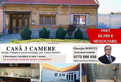 Casă individuală cu 3 camere cu Canalizare în Pojejena - 1