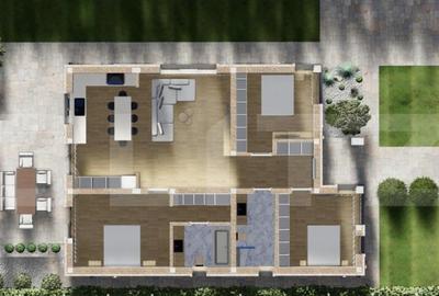 Casa cu 4 camere la ro?u,finisat sau la cheie, 107 mp, zona - 1