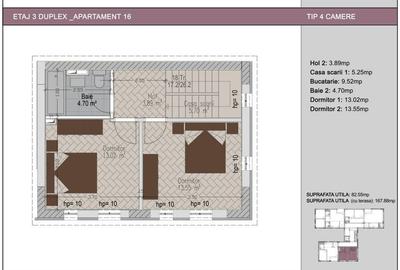 3 Camere nou DUPLEX Timpuri Noi cu Terasa 85.33 mp Finalizat 3 Camere nou DUPLEX Timpuri Noi cu Terasa 85.33 mp Finalizat - 4