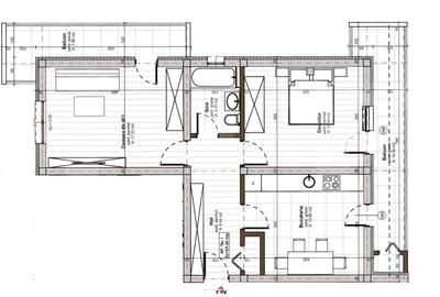 Apartament confort sporit, 2 camere decomandat, 60mp, 2 balcoane 14mp, Apahida - 2