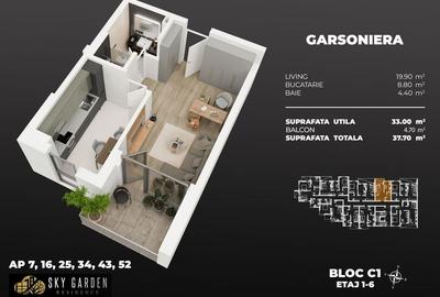 Garsonieră decomandată în Nord-Vest - 2