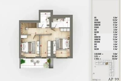 Duplex 4 Camere Lux  Vedere Superba Ansamblu Premium Sector 3 Duplex 4 Camere Lux  Vedere Superba Ansamblu Premium Sector 3 - 5