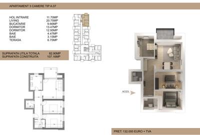 Apartament cu 3 camere decomandat în Drumul Taberei - 3