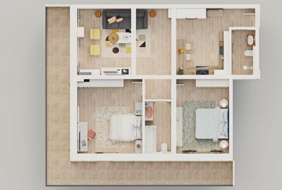 NOU - APARTAMENT DE TREI CAMERE - ȚIGLINA 2 - BIROU DEZVOLTATOR