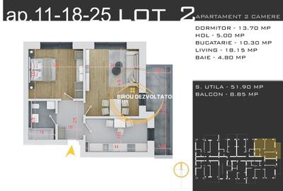 Apartament cu 2 camere decomandat în Titan - 9