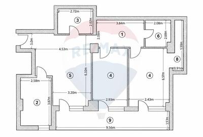 Apartament cu 3 camere semidecomandat în Sud - 16