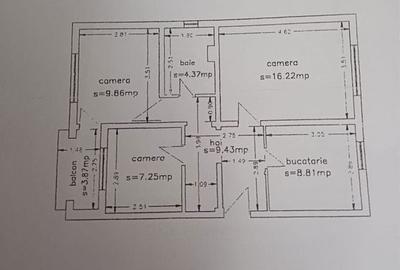 Apartament cu 3 camere, mobilat în CET