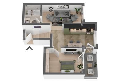 Apartament cu 2 camere semidecomandat în Apahida