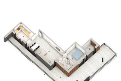 Apartament de 2 camere, 57mp, terasa 76mp, parcare, zona Denver - 1