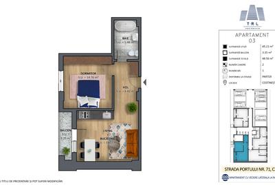 Apartament cu 2 camere semidecomandat în Nord - 16