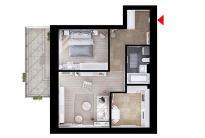 Apartament cu 2 camere semidecomandat în Industriilor - 2