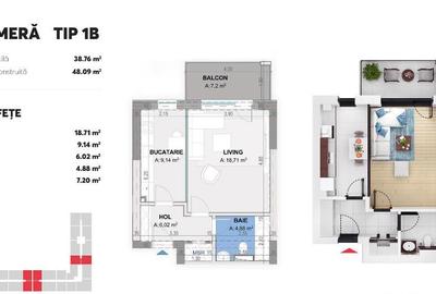 Garsoniera TIP B in Plaza Residence FAZA 6 - 2