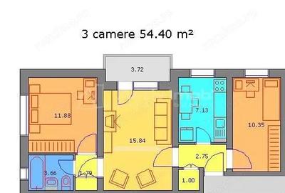 Apartament cu 3 camere semidecomandat în Rogerius - 2