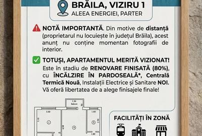 Apartament cu 2 camere semidecomandat în Viziru 1