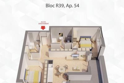 Apartament cu 3 camere decomandat, mobilat în UTA
