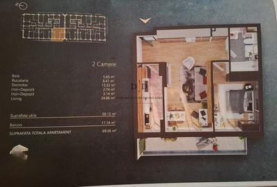 Apartament cu 2 camere de vanzare-parcare - noul Mall Rivus - 7