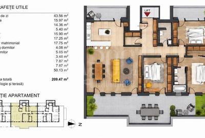 Apartament cu 4 camere în Bună Ziua