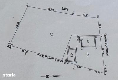 Casă cu 2 camere cu Teren 2040 Mp în Siminicea