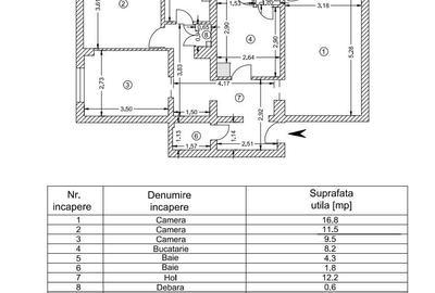 Apartament cu 3 camere decomandat în Mazepa 1